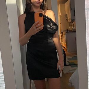 Reformation Alanis Silk Dress in Black